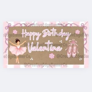 Pink Ballerina Birthday Template Editable